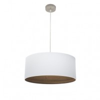 Distribuidor - Lâmpadas Diversas | Colgantes Moderno | COLGANTE TATIANA 1XE27 NIQUEL/BLANCO-MAD.OSCURA REGX50X50 CM Ref: 189195084